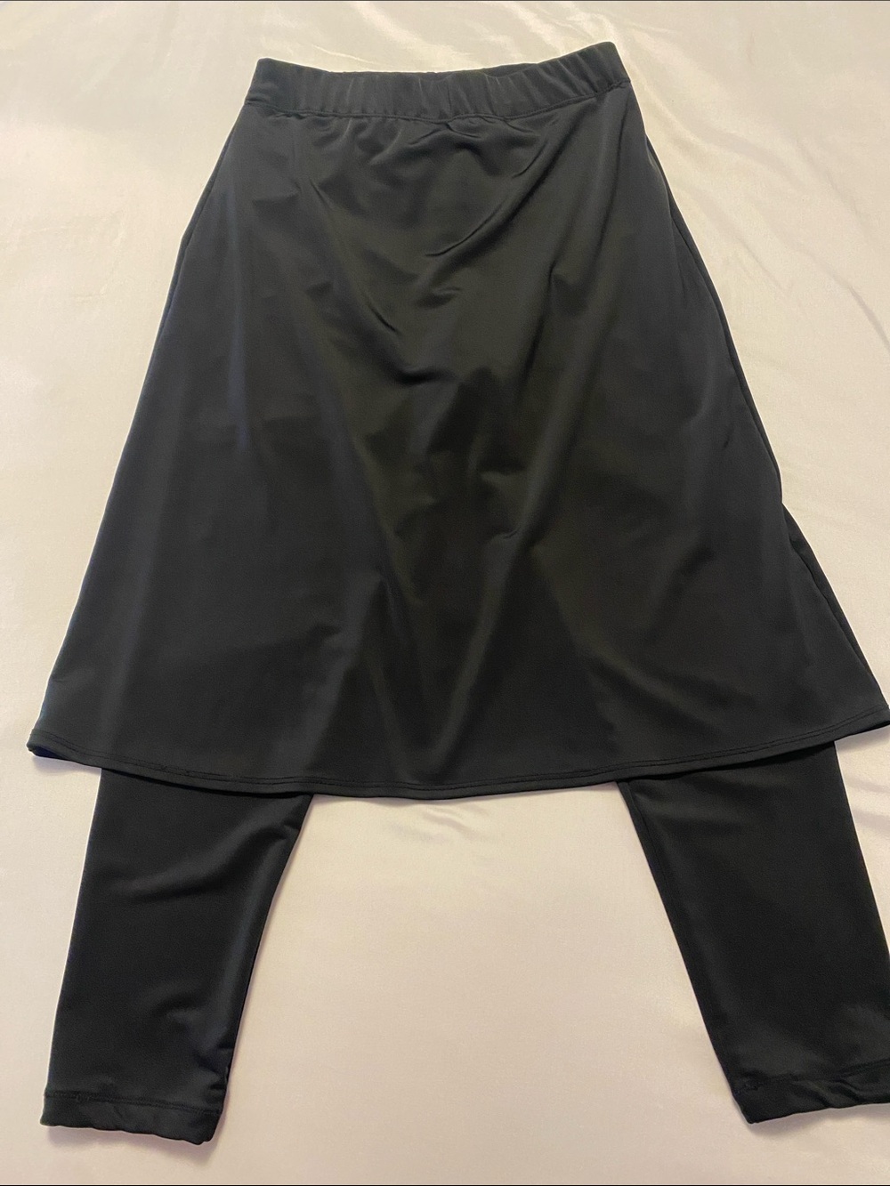 The Skirt Lady Women’s Black A-Line Skirt with Attached Leggings Medium